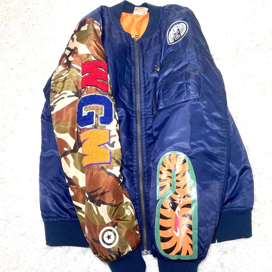 A BATHING APE　エイプ シャーク　MA-1 フライトジャケット L