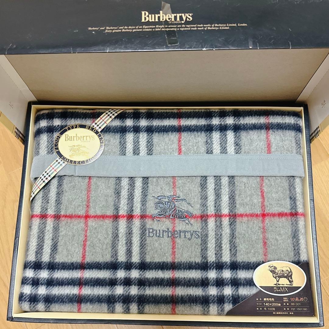 Burberrys　バーバリー　純毛毛布　チェック柄 140×200cm
