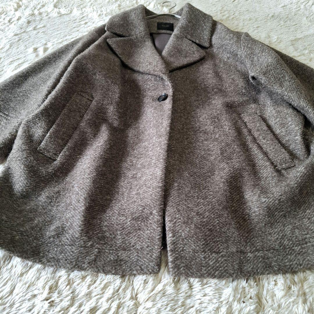 Spick and Span Wスライバーヘリンボーンミドルコート 38