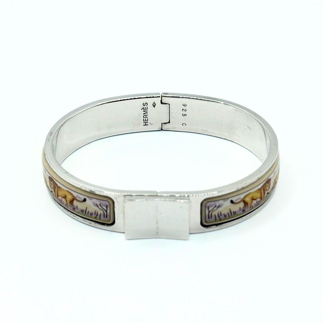 エルメス エナメルバングル シルバー925 アニマルモチーフ ヴィンテージ