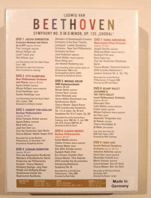 【新品・未開封】　ベートーヴェン　９つの第九　9DVD　カラヤン、ルイージ