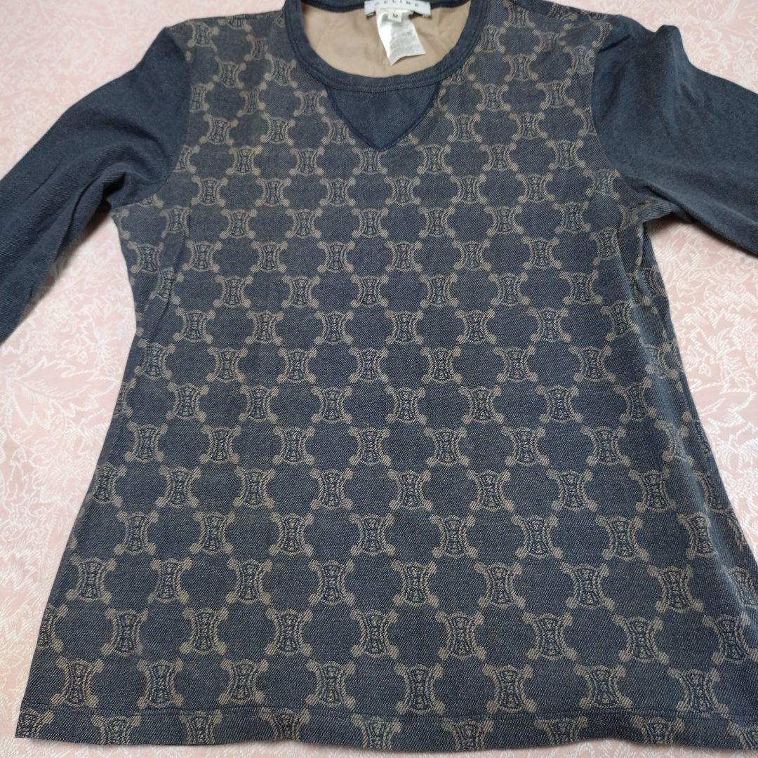 CELINE 長袖 Vネック Tシャツ M