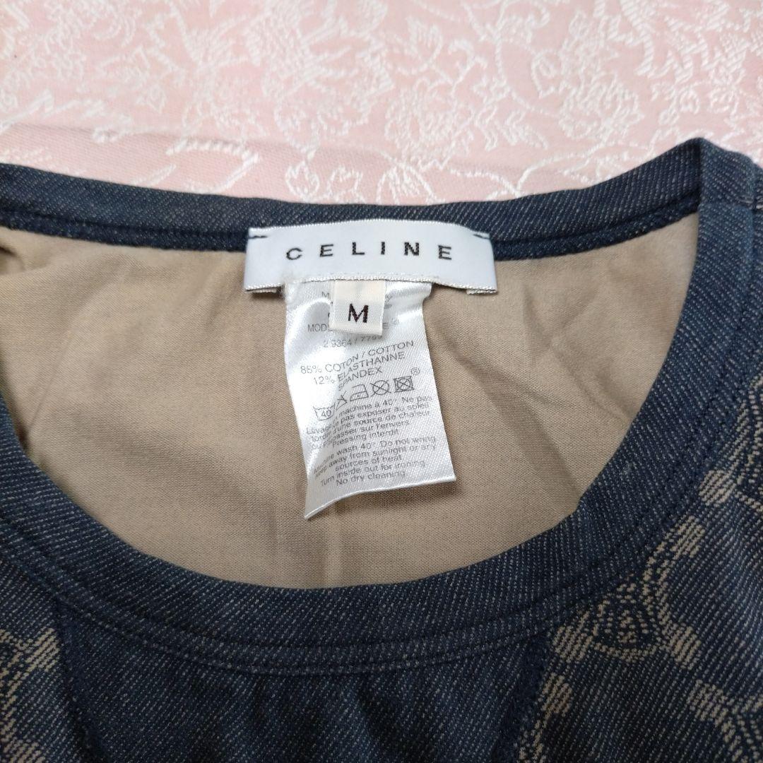 CELINE 長袖 Vネック Tシャツ M