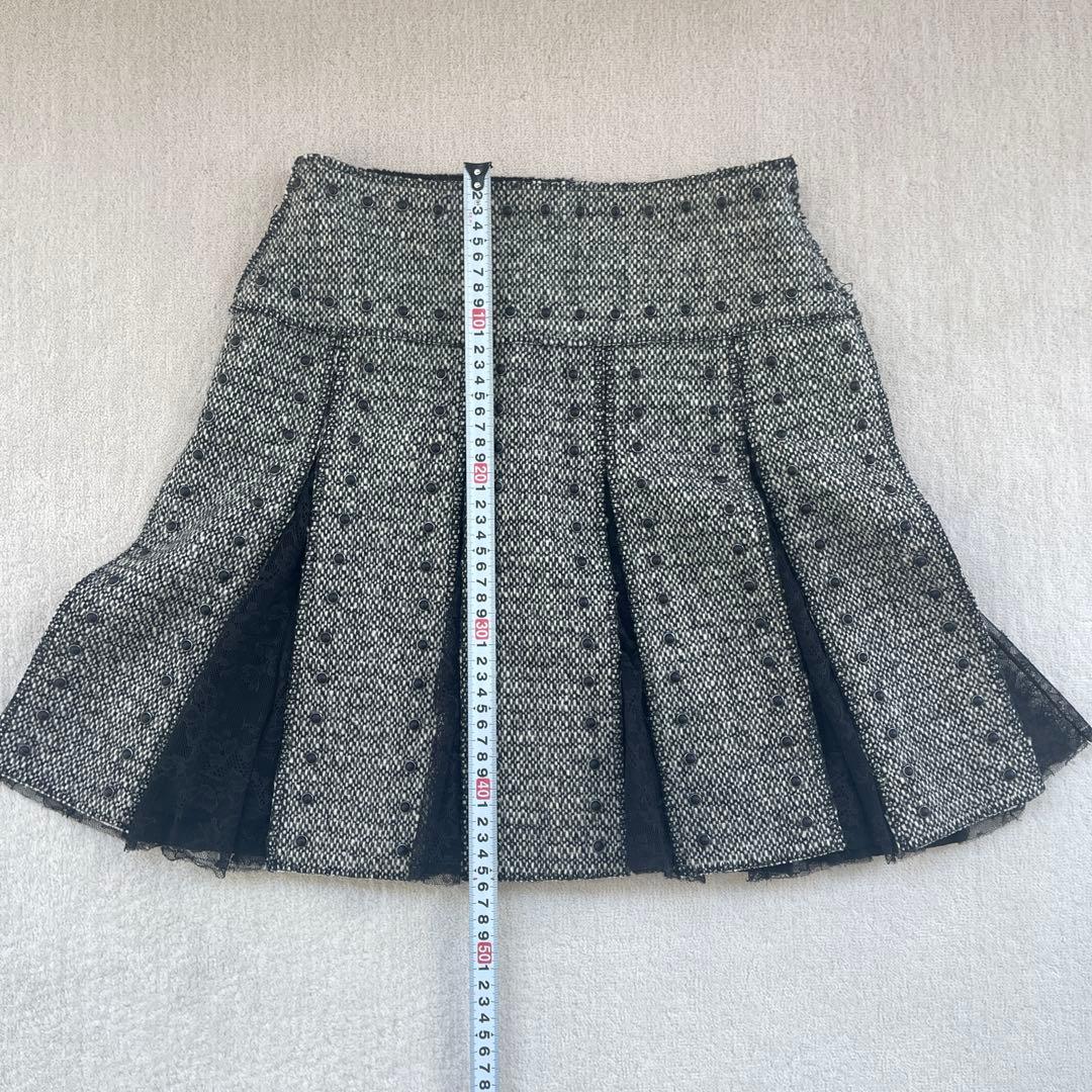 美品　VALENTINO プリーツスカート グレー/ブラック　38サイズ