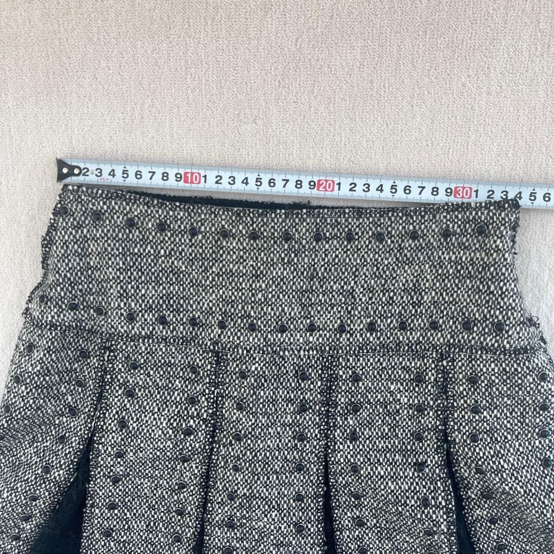 美品　VALENTINO プリーツスカート グレー/ブラック　38サイズ
