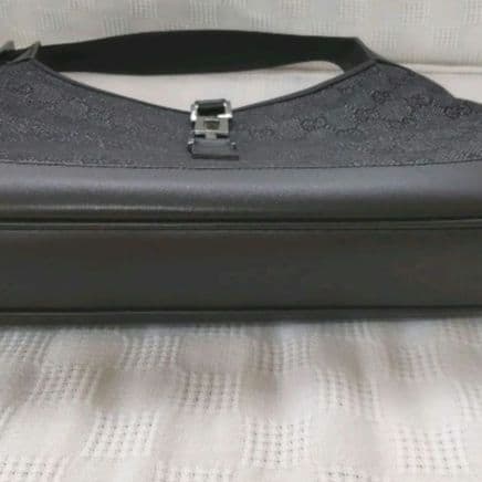 極美品 GUCCI　グッチ　バッグ　ジャッキー　GG柄　キャンバス　レザー