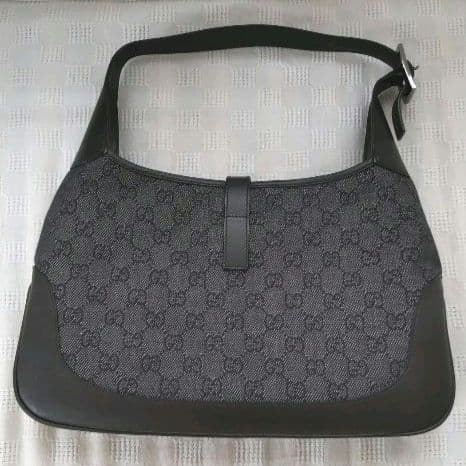 極美品 GUCCI　グッチ　バッグ　ジャッキー　GG柄　キャンバス　レザー