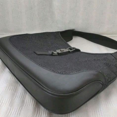 極美品 GUCCI　グッチ　バッグ　ジャッキー　GG柄　キャンバス　レザー