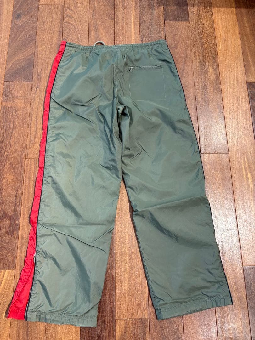 90s NIKE ナイロンパンツ　ワイドストレート　サイドジップ　ライナー付き