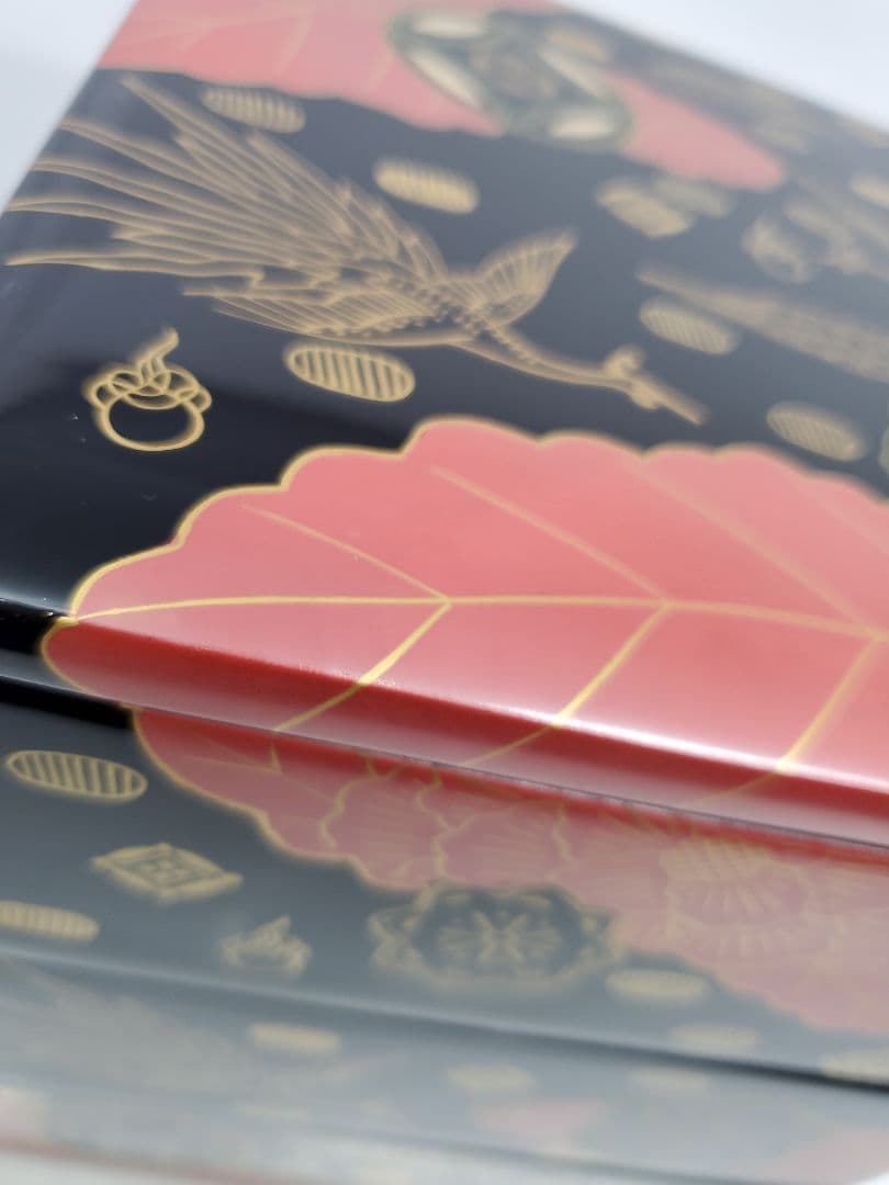 【会津漆器　錦絵蒔絵　三段重箱】天然木製　白木屋漆器店　お重