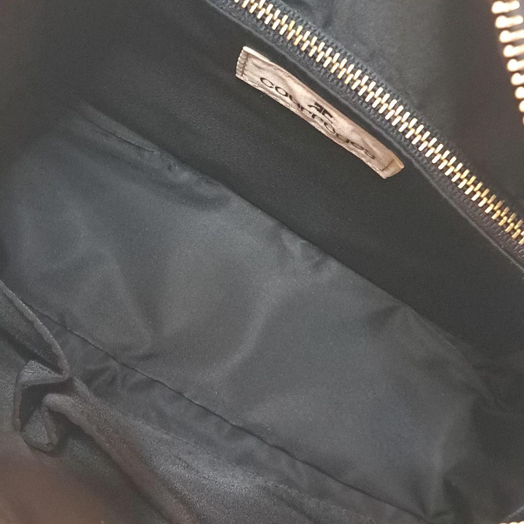 希少　クレージュ　レザー　ショルダーバッグ　BIGロゴ　型押し　ヴィンテージ