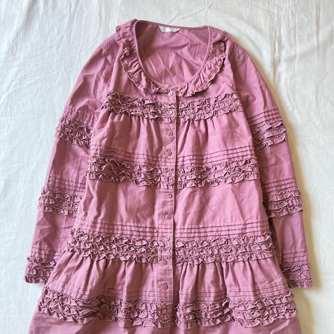 【高級】PINK HOUSE チュニック トップス フリル パープル デザイン◎