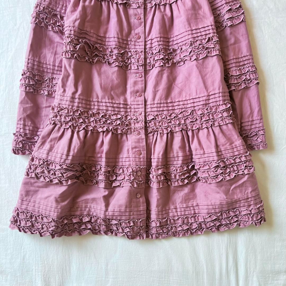 【高級】PINK HOUSE チュニック トップス フリル パープル デザイン◎