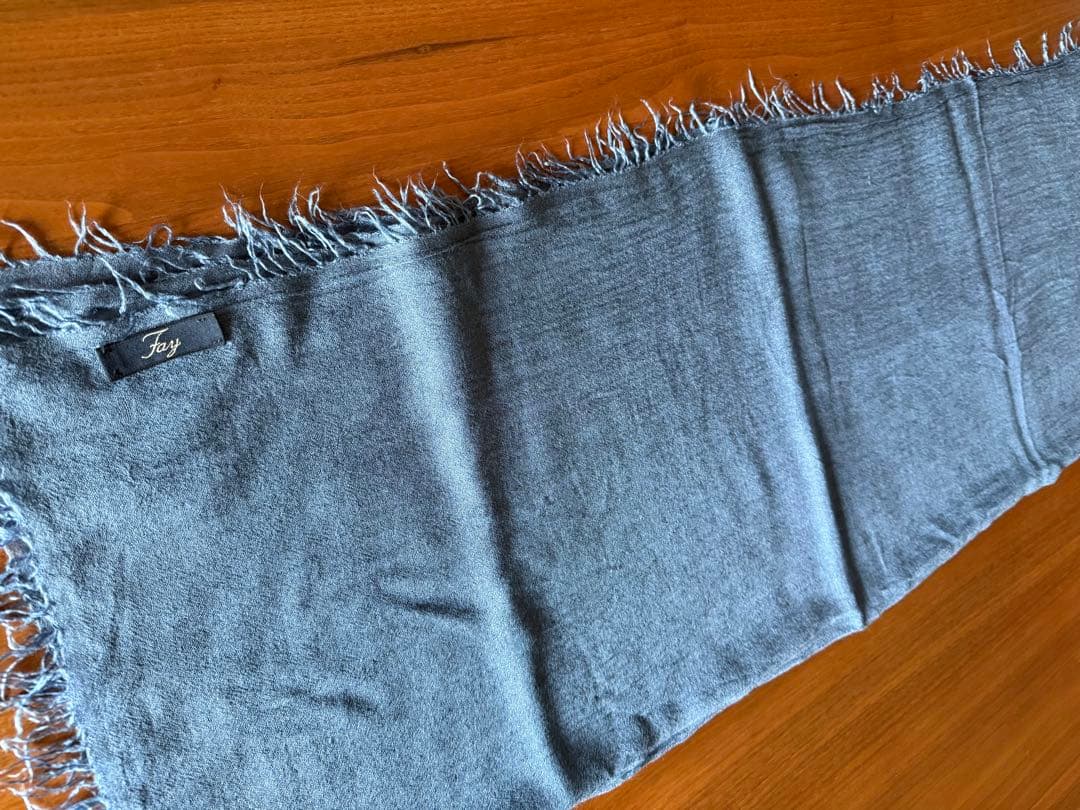 FAY マフラーストール カシミア混 ブルーネイビー