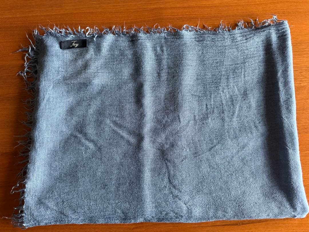 FAY マフラーストール カシミア混 ブルーネイビー