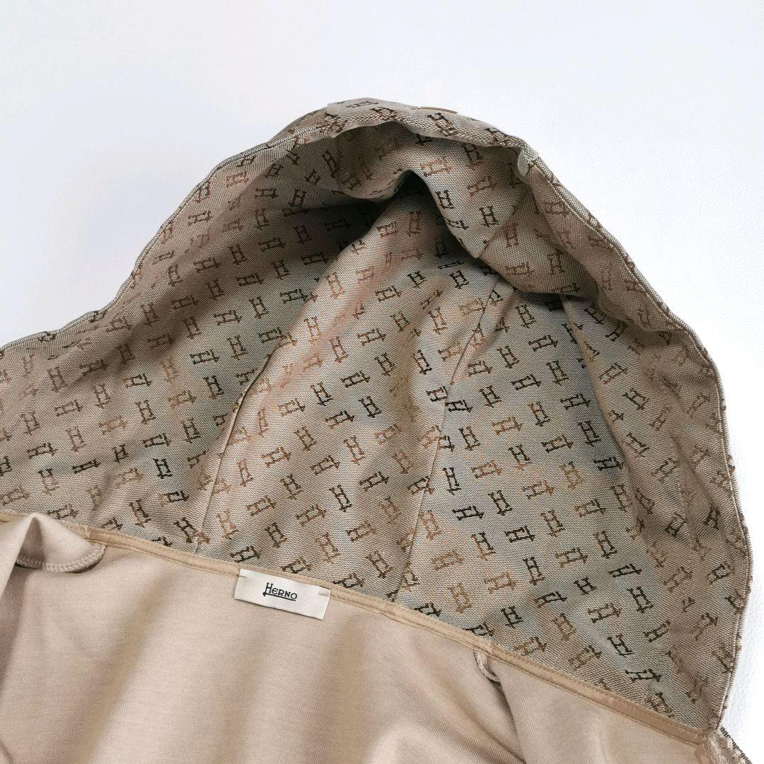 【美品✨】ヘルノ モノグラム フーデッドカーディガン キャメル 42