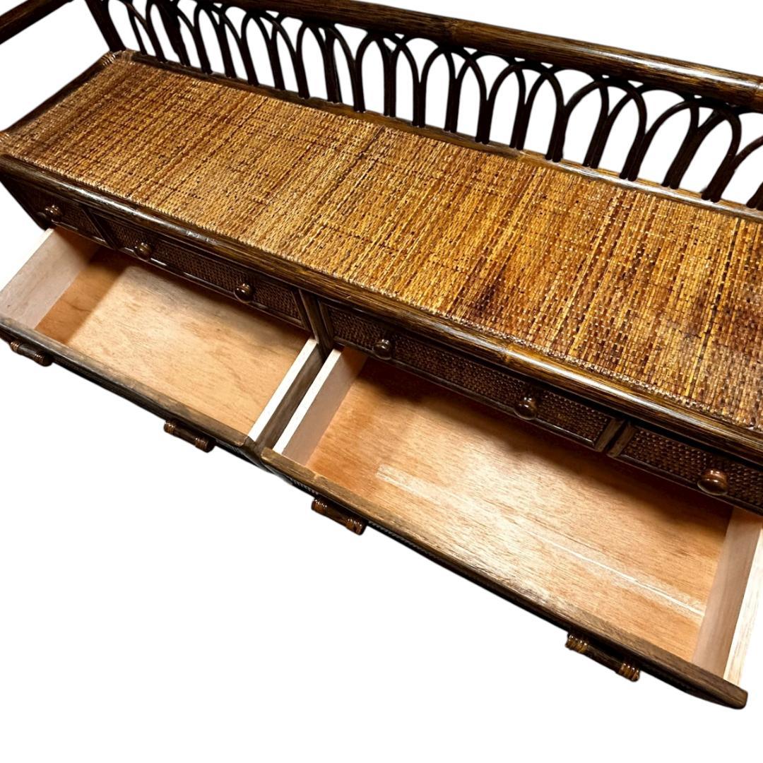 【希少】籐 ラタン チェスト 4段 引き出し10個 アジアン家具 収納タンス