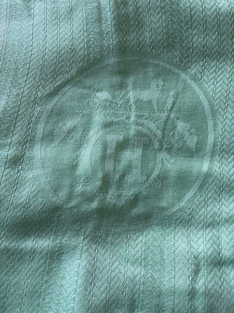 エルメス　カシミヤシルク 大型ストール ミントグリーン