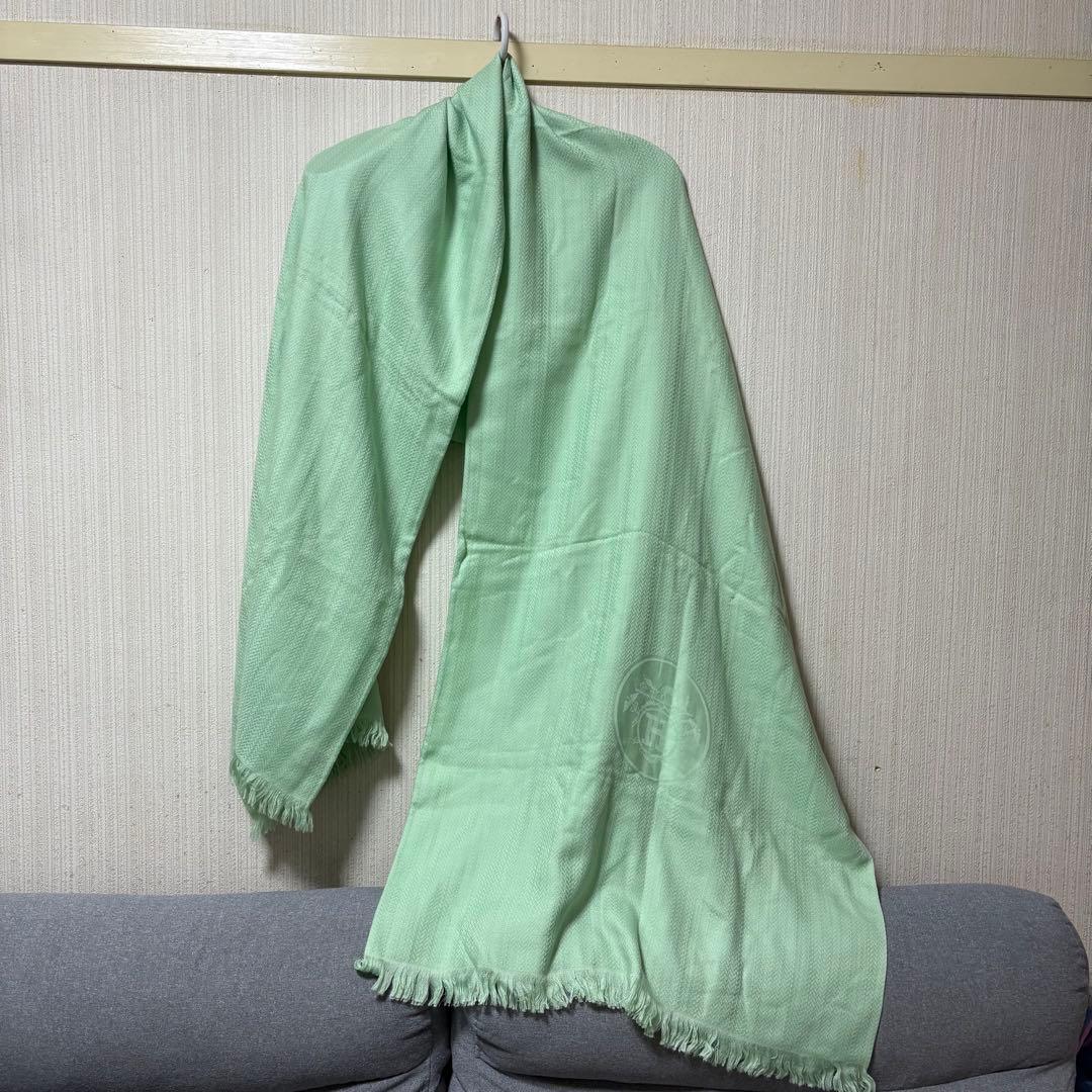 エルメス　カシミヤシルク 大型ストール ミントグリーン