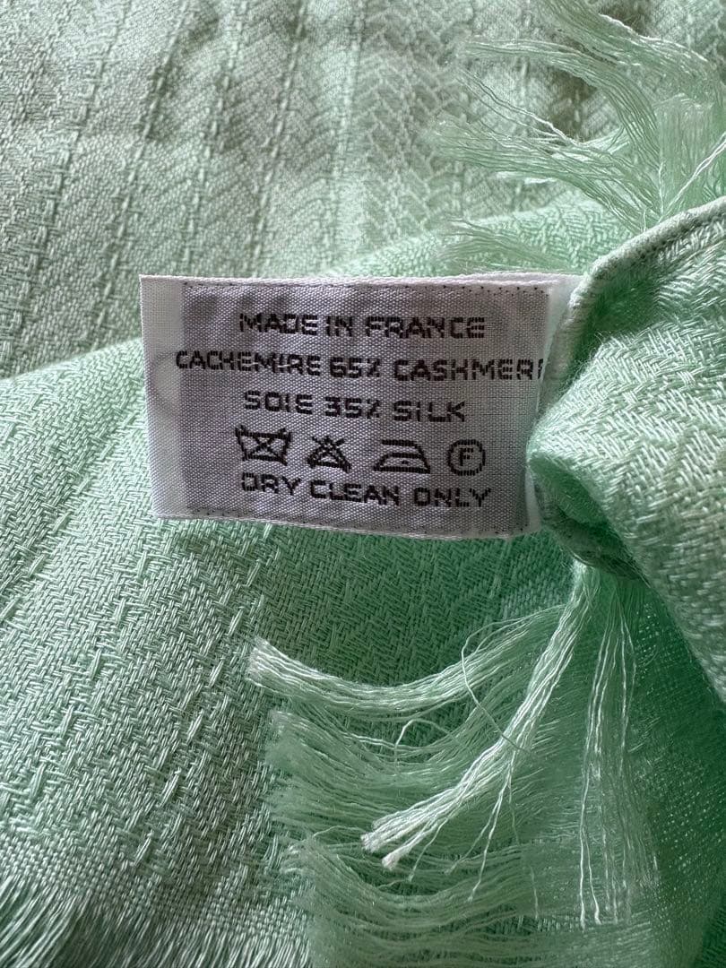 エルメス　カシミヤシルク 大型ストール ミントグリーン