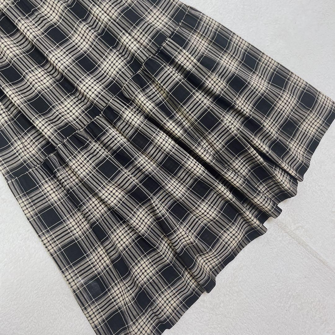 美品◆リゼッタ　チェック　長袖　ロングワンピース