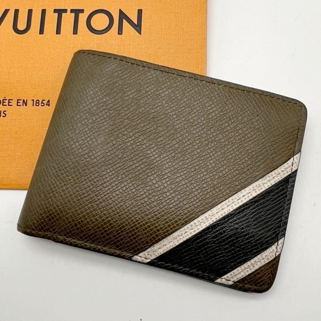 ルイヴィトン ポルトフォイユ ミュルティプル 折り財布　タイガストライプ 札入れ