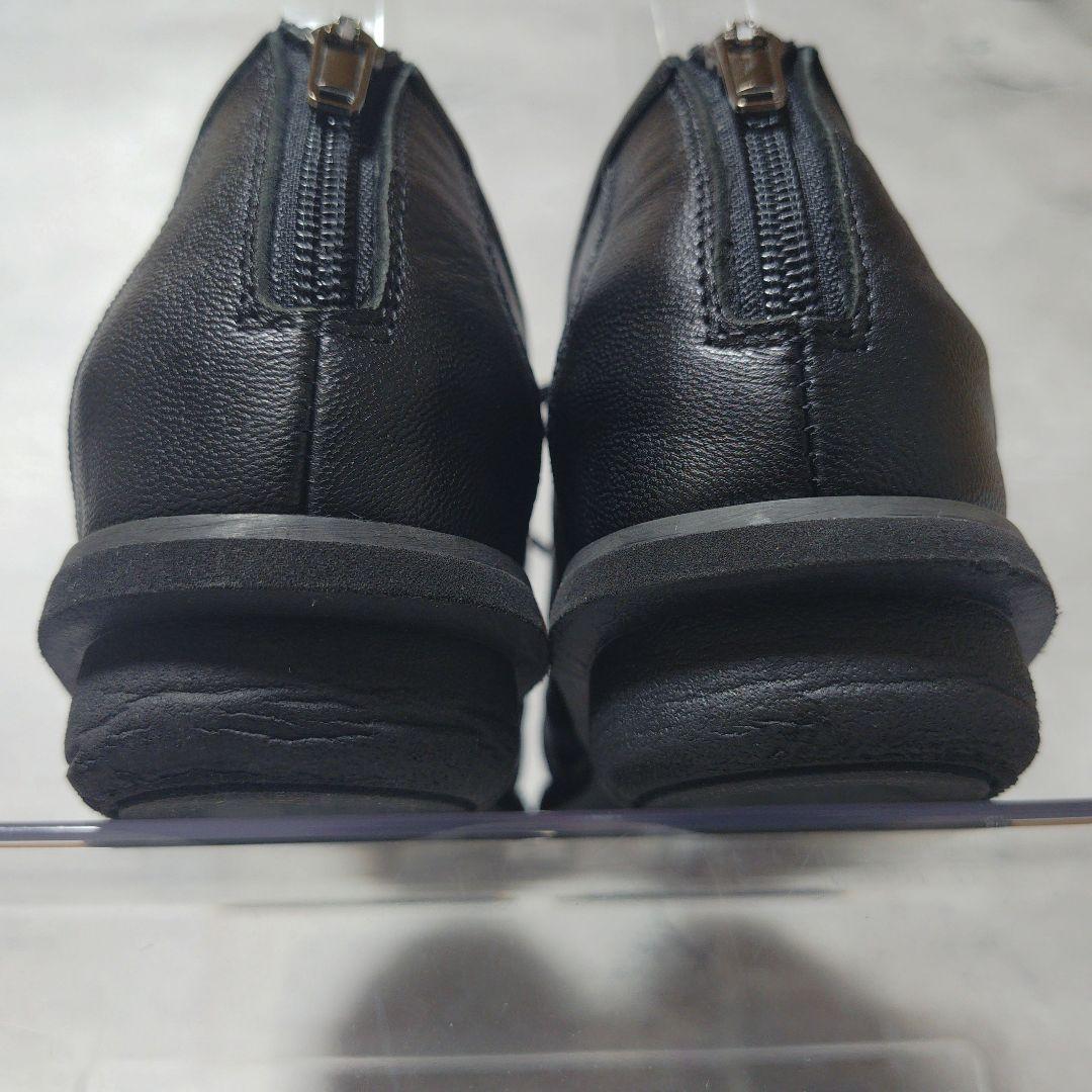 人気デザイン 未使用級 慈雨【23.5】本革 メッシュ バックジップ スニーカー