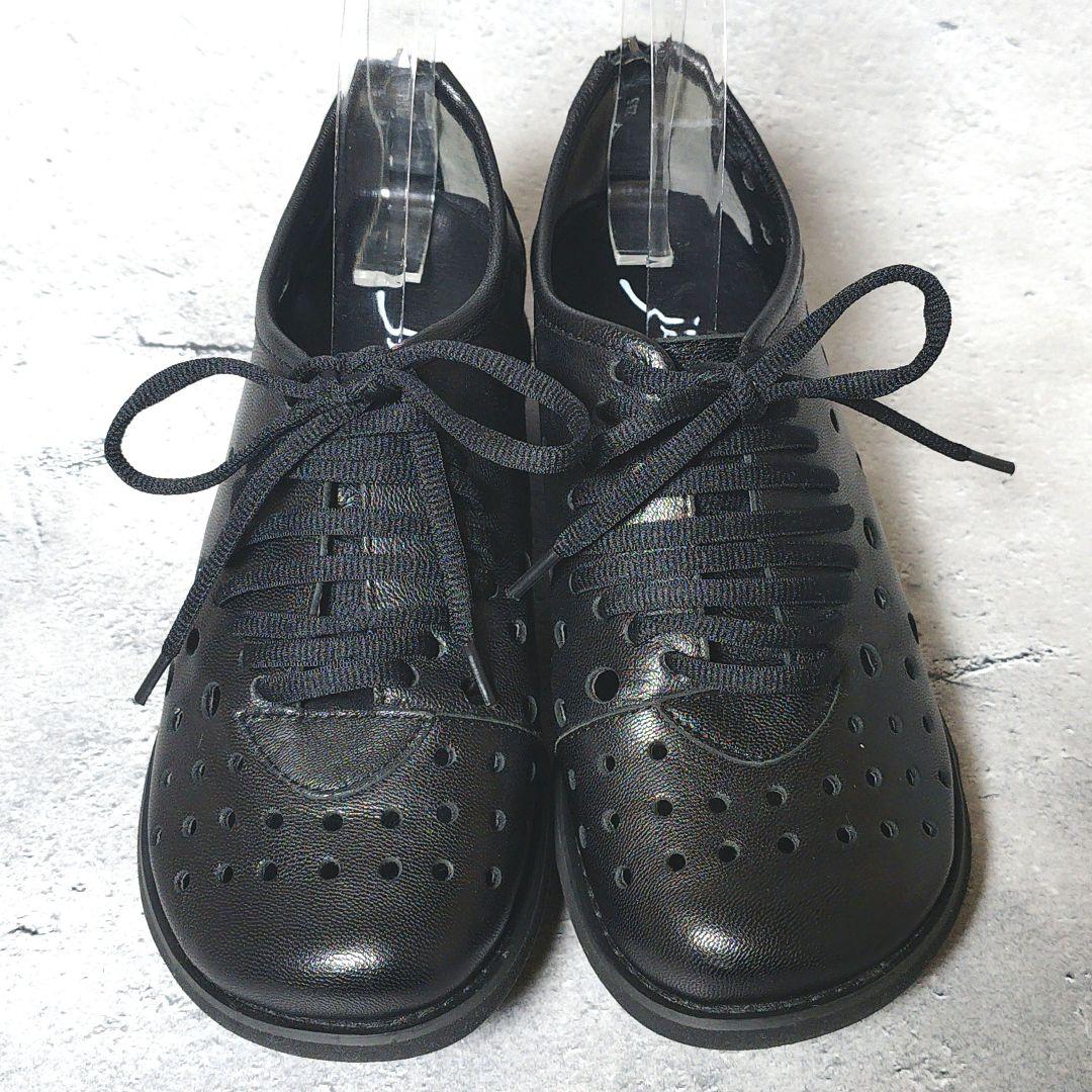 人気デザイン 未使用級 慈雨【23.5】本革 メッシュ バックジップ スニーカー