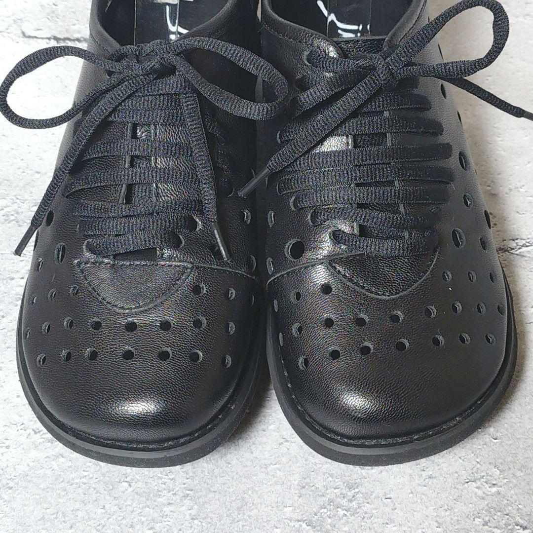 人気デザイン 未使用級 慈雨【23.5】本革 メッシュ バックジップ スニーカー