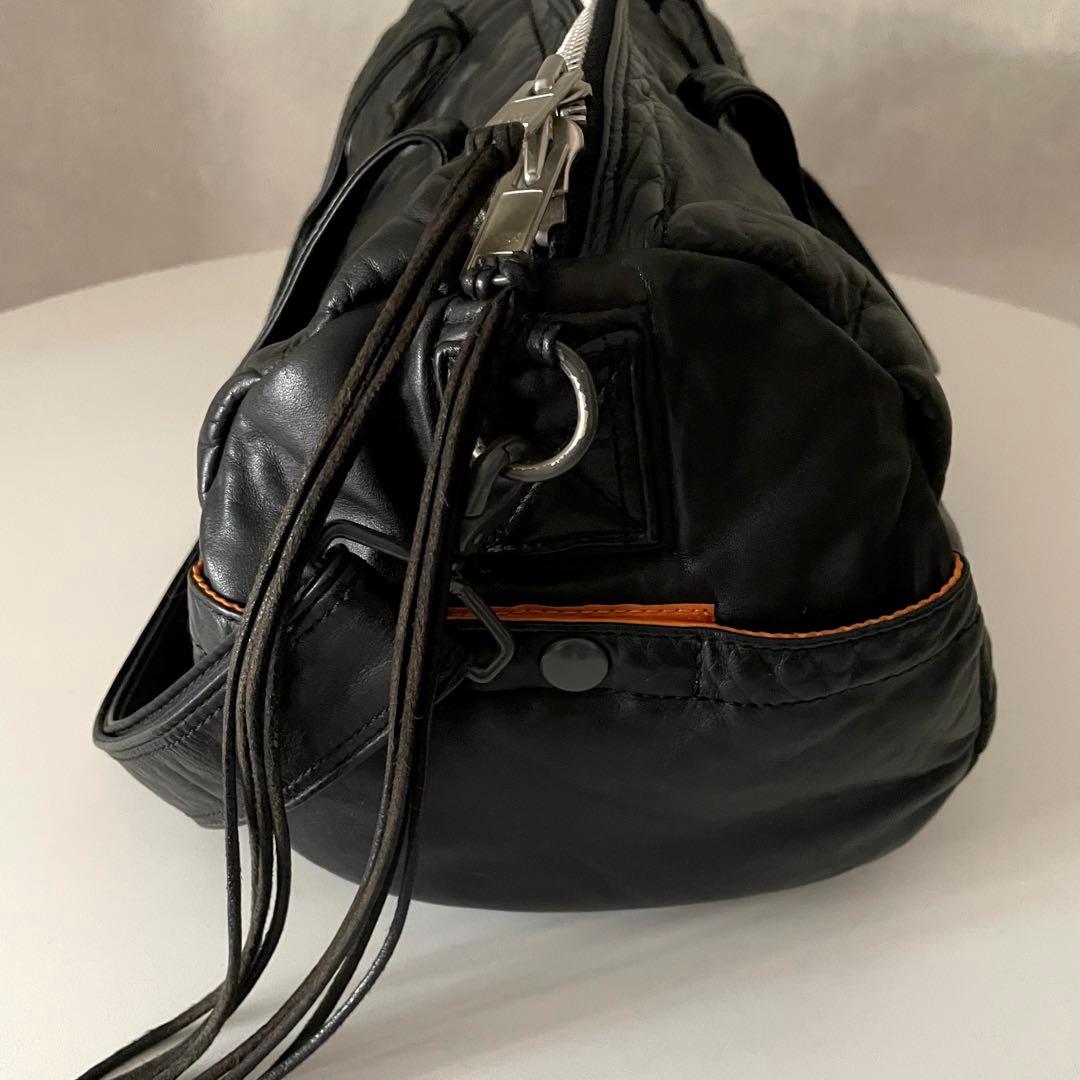 希少 PORTER TANKER 伊勢丹限定 レザー ダッフルバッグ Black