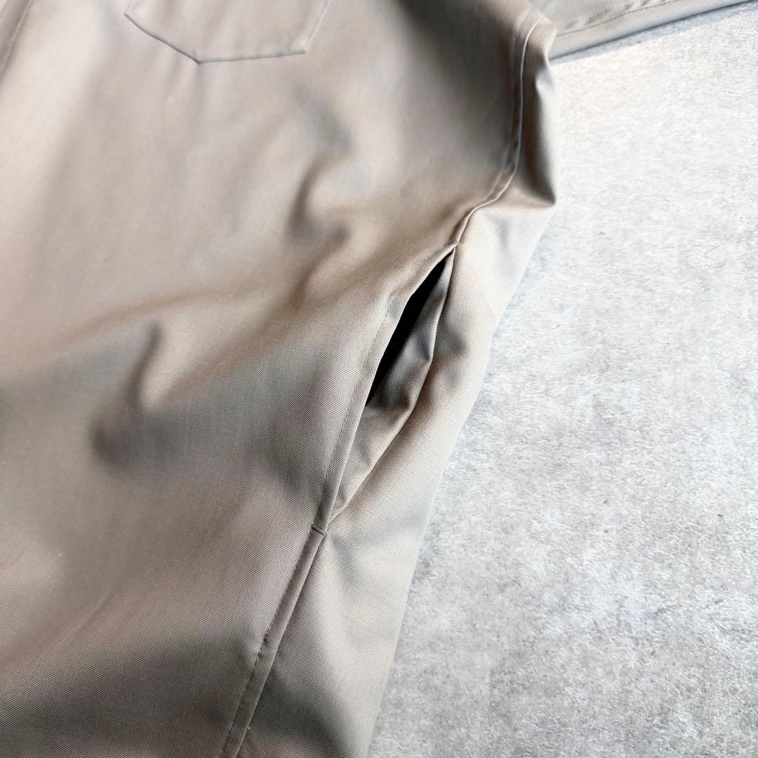 美品 ティッカ ウォッシャブルウールシャツワンピース 近年モデル スタンドカラー