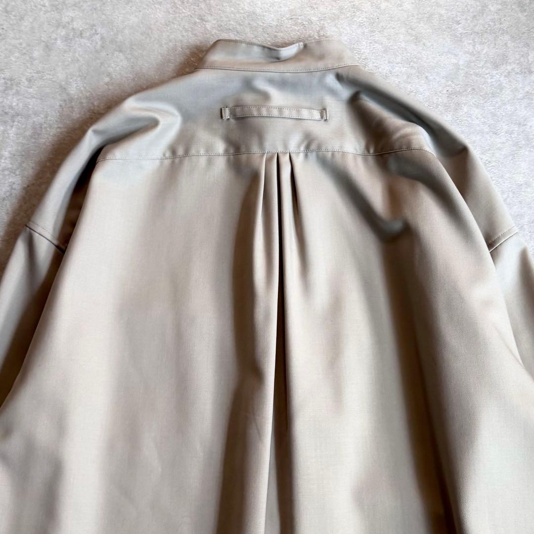 美品 ティッカ ウォッシャブルウールシャツワンピース 近年モデル スタンドカラー