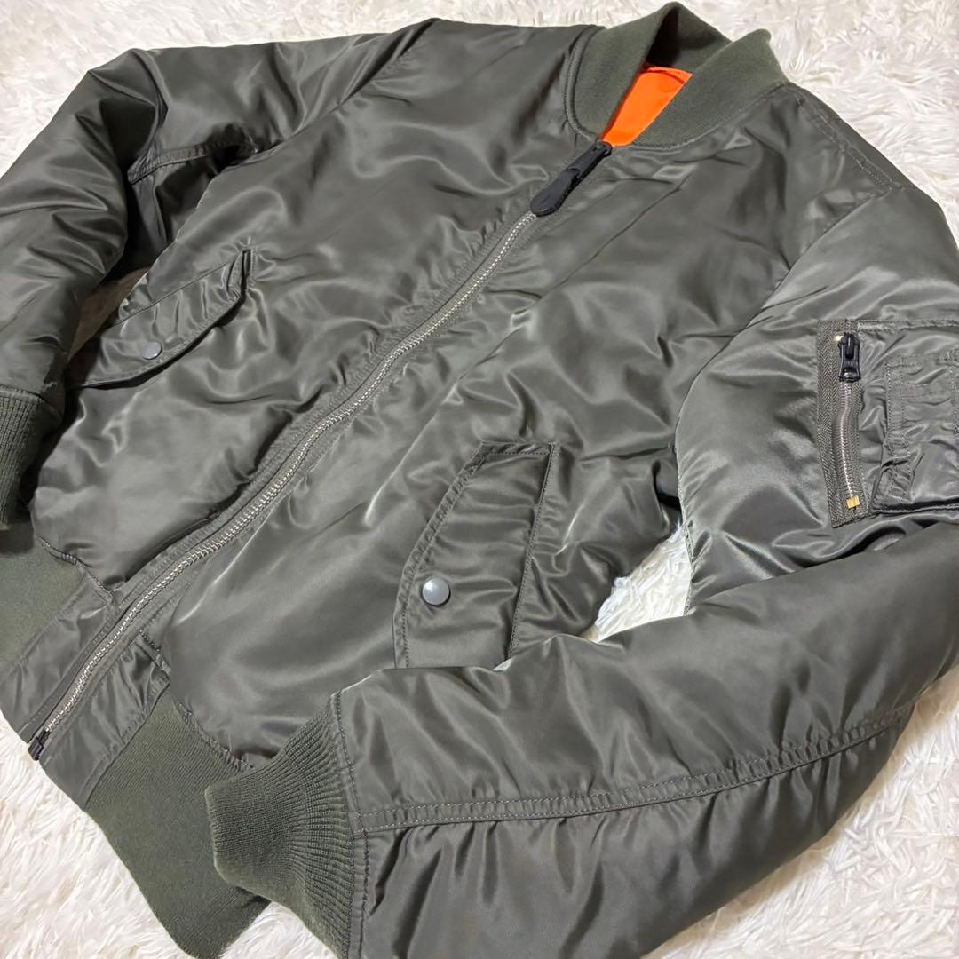 90s ALPHA INDUSTRIES MA-1 フライトジャケット　カーキ