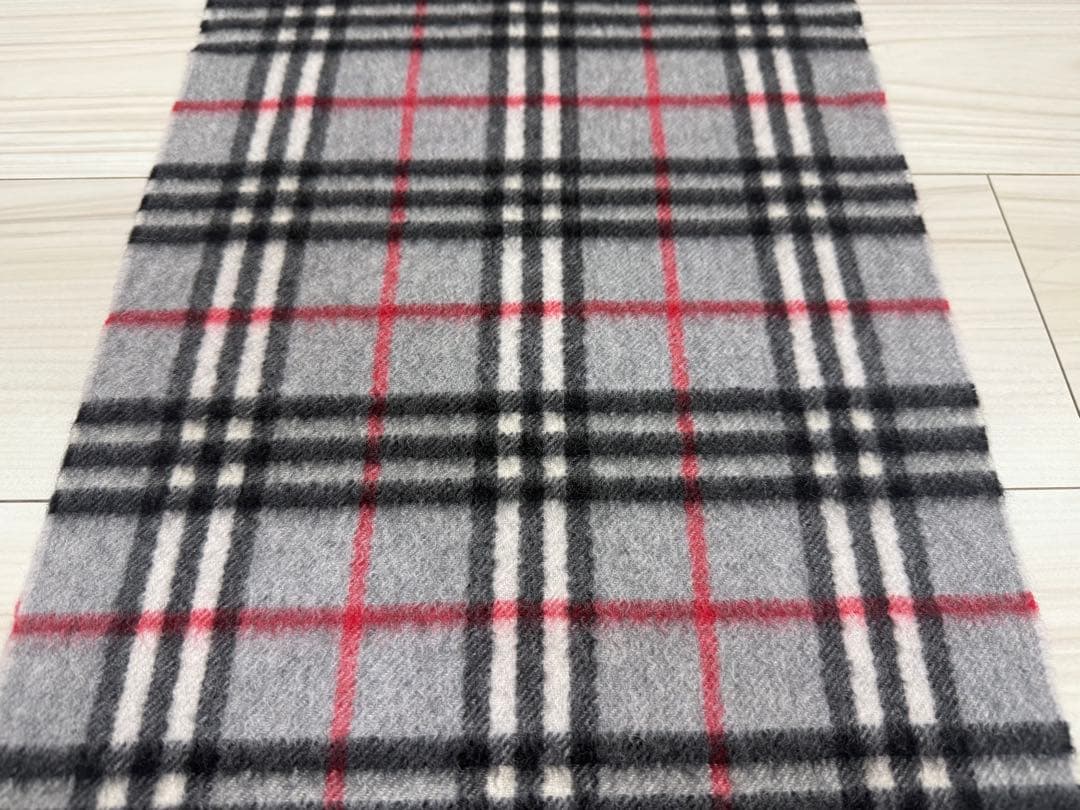 バーバリー　カシミヤ　マフラー　グレー　32cm×146cm