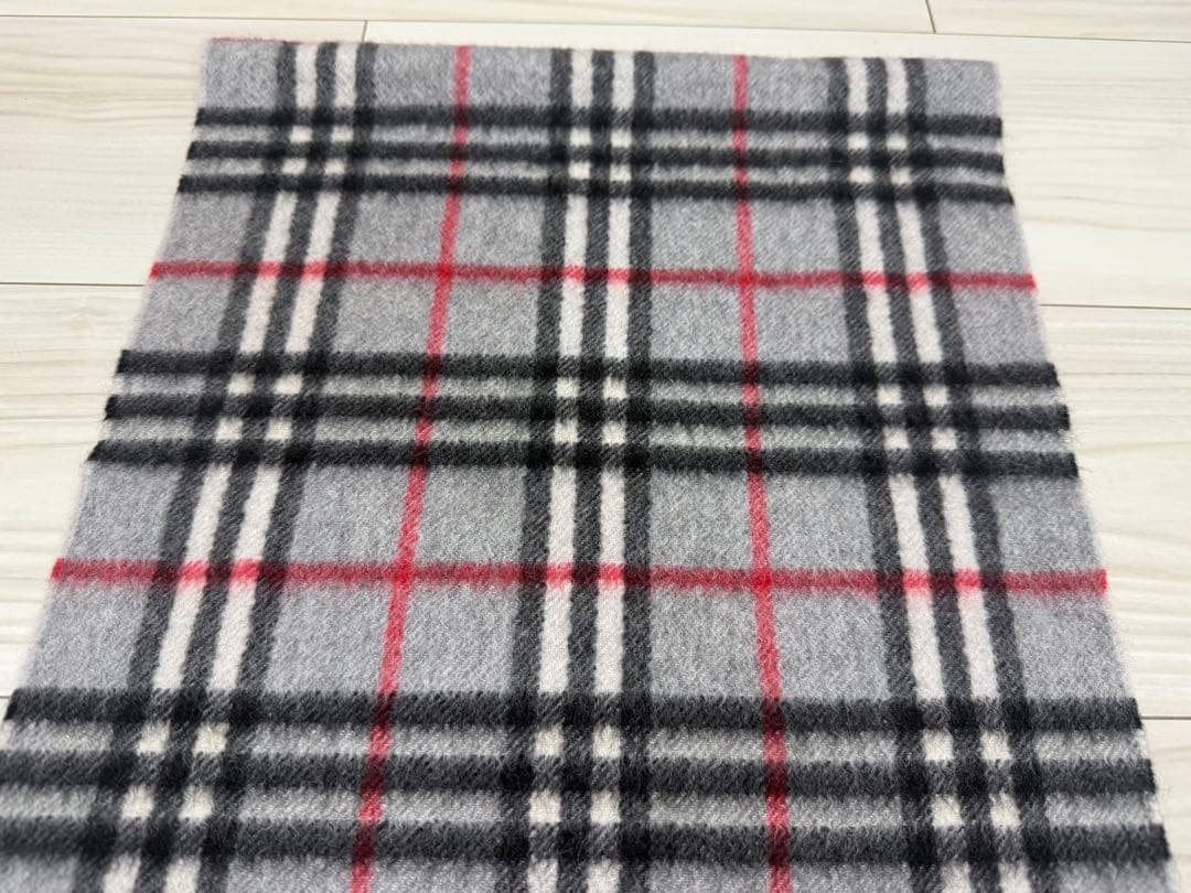 バーバリー　カシミヤ　マフラー　グレー　32cm×146cm