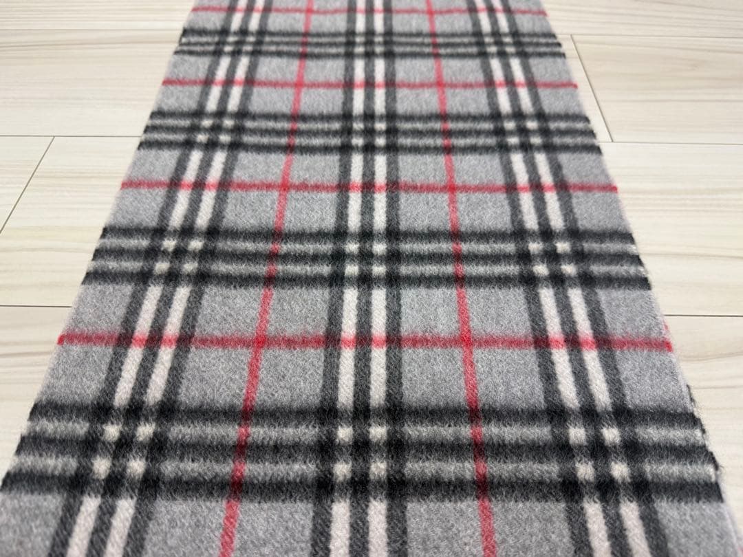 バーバリー　カシミヤ　マフラー　グレー　32cm×146cm