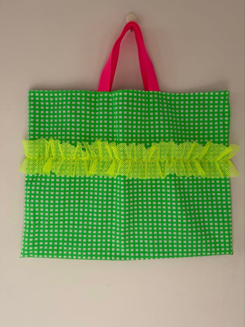 入園入学セット レッスンバッグ お着替え袋 上履き入れ フリル ネオン 女の子