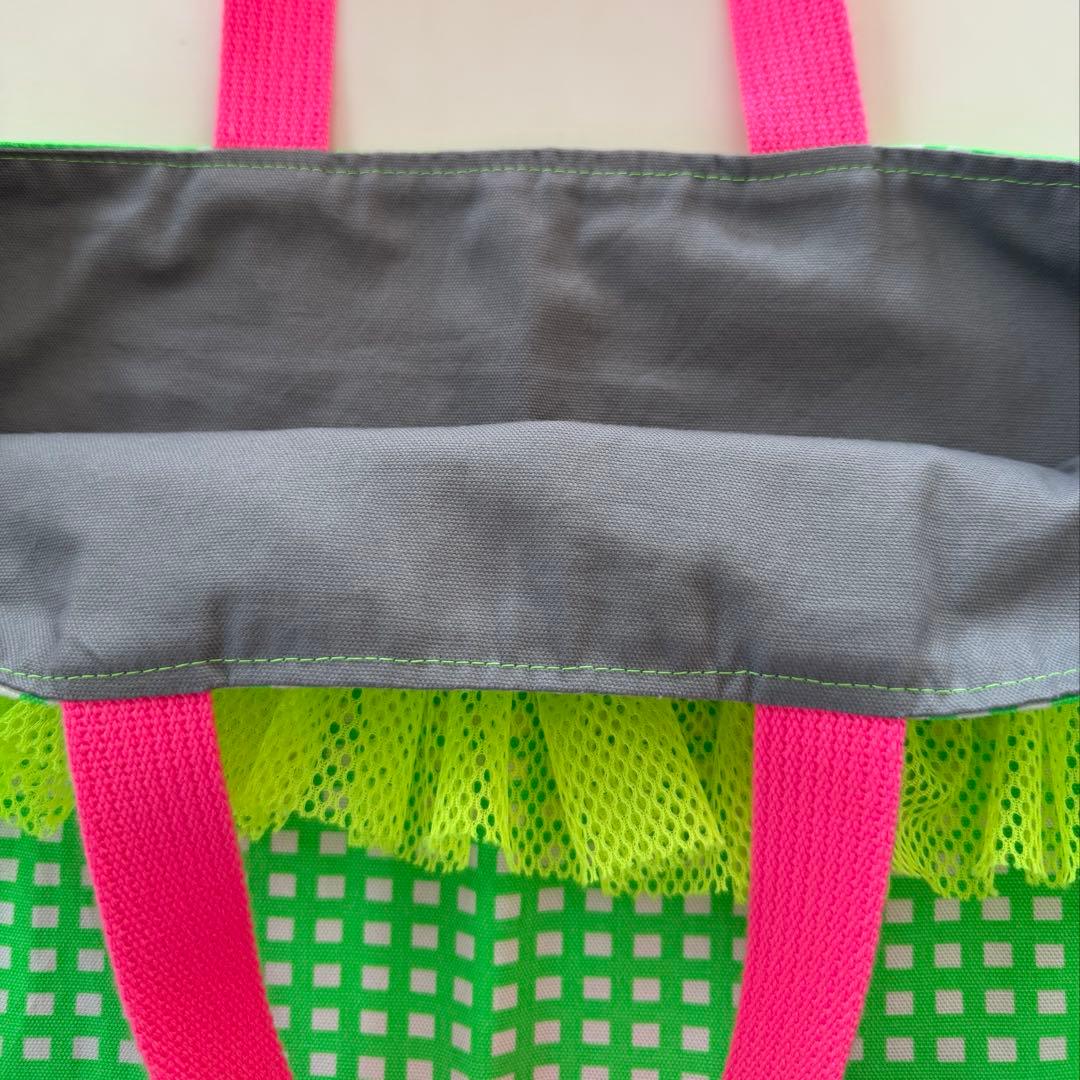 入園入学セット レッスンバッグ お着替え袋 上履き入れ フリル ネオン 女の子