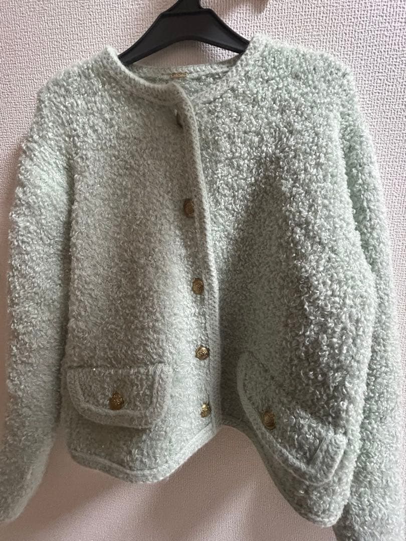 Mila Owen ノーカラージャケット ミント/アイボリー