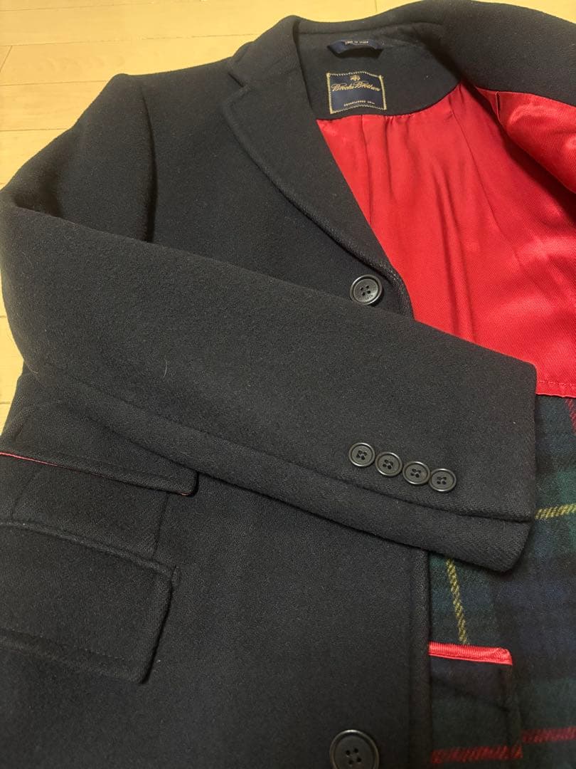 Brooks Brothers　イタリア製ネイビー チェスターコート 　M