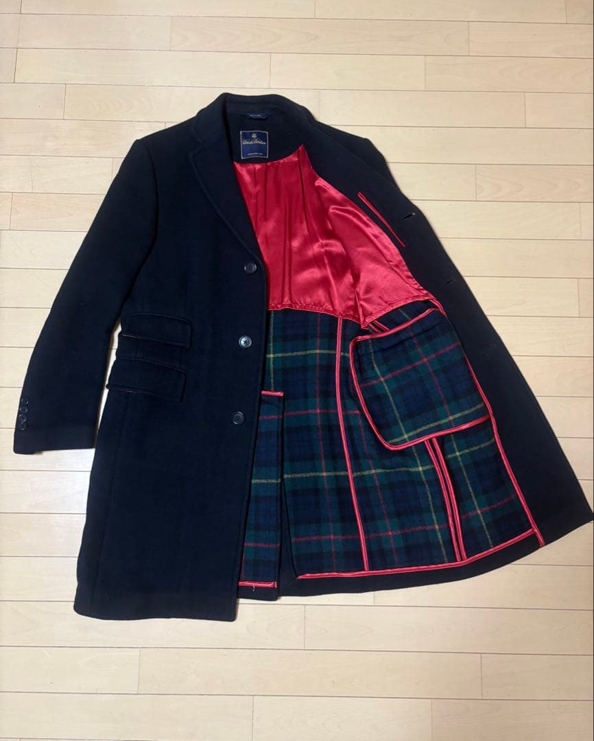 Brooks Brothers　イタリア製ネイビー チェスターコート 　M