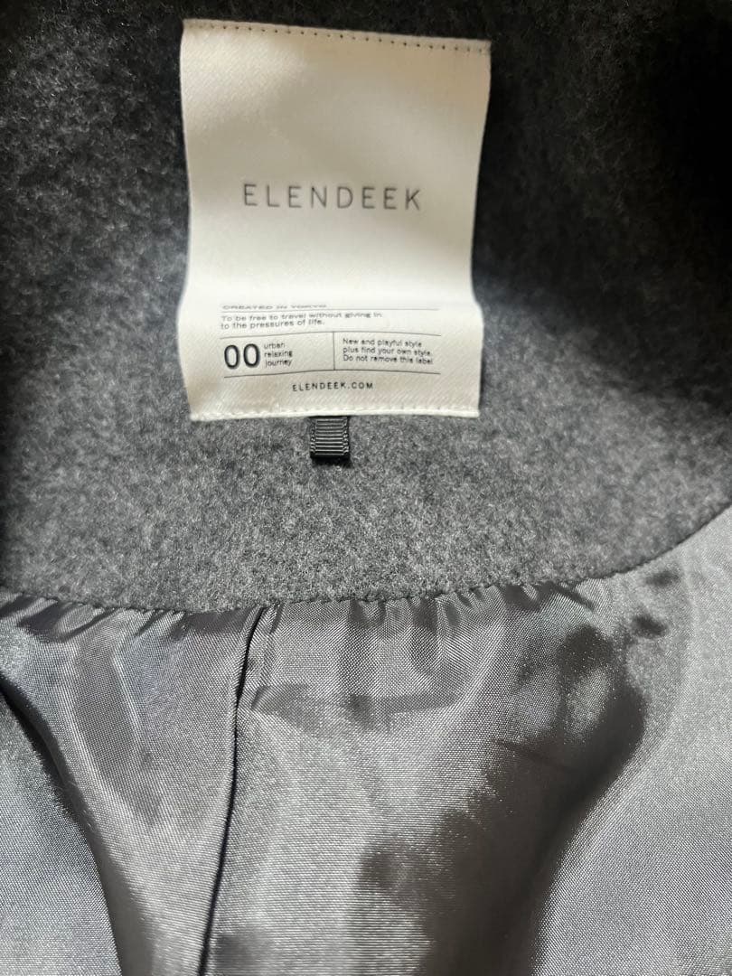 ELENDEEK フォルムショートウールコート　チャコールグレー