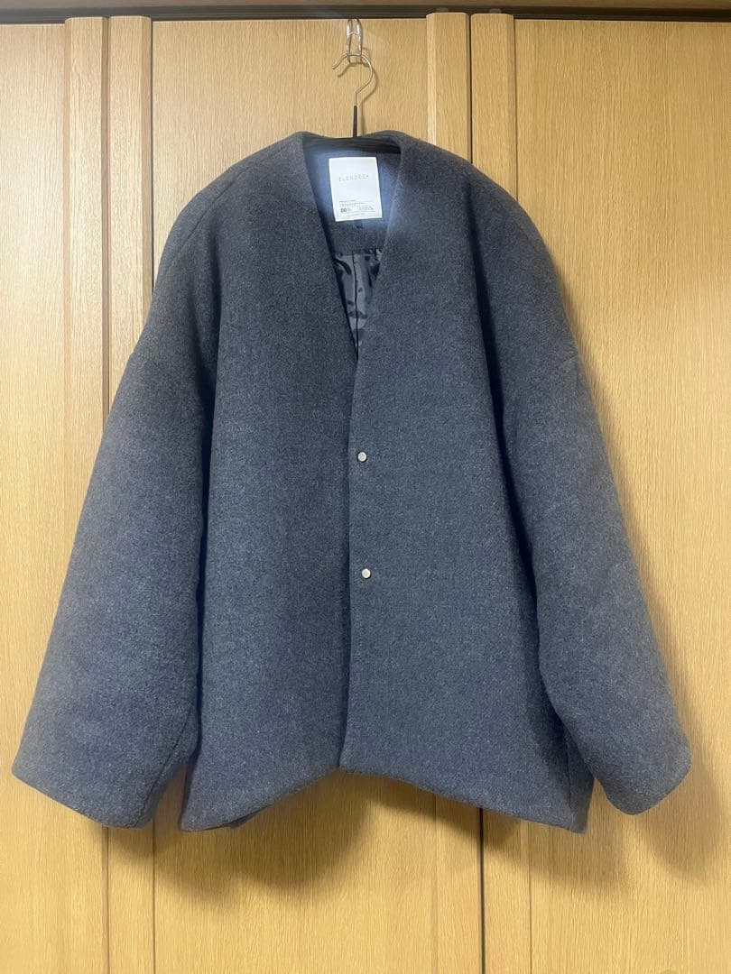 ELENDEEK フォルムショートウールコート　チャコールグレー