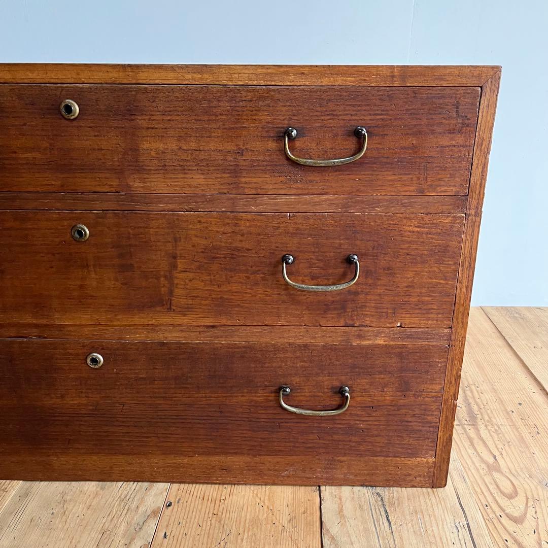 アンティーク 3段 タンス チェスト テレビ台 ローボード 展示台 無垢材