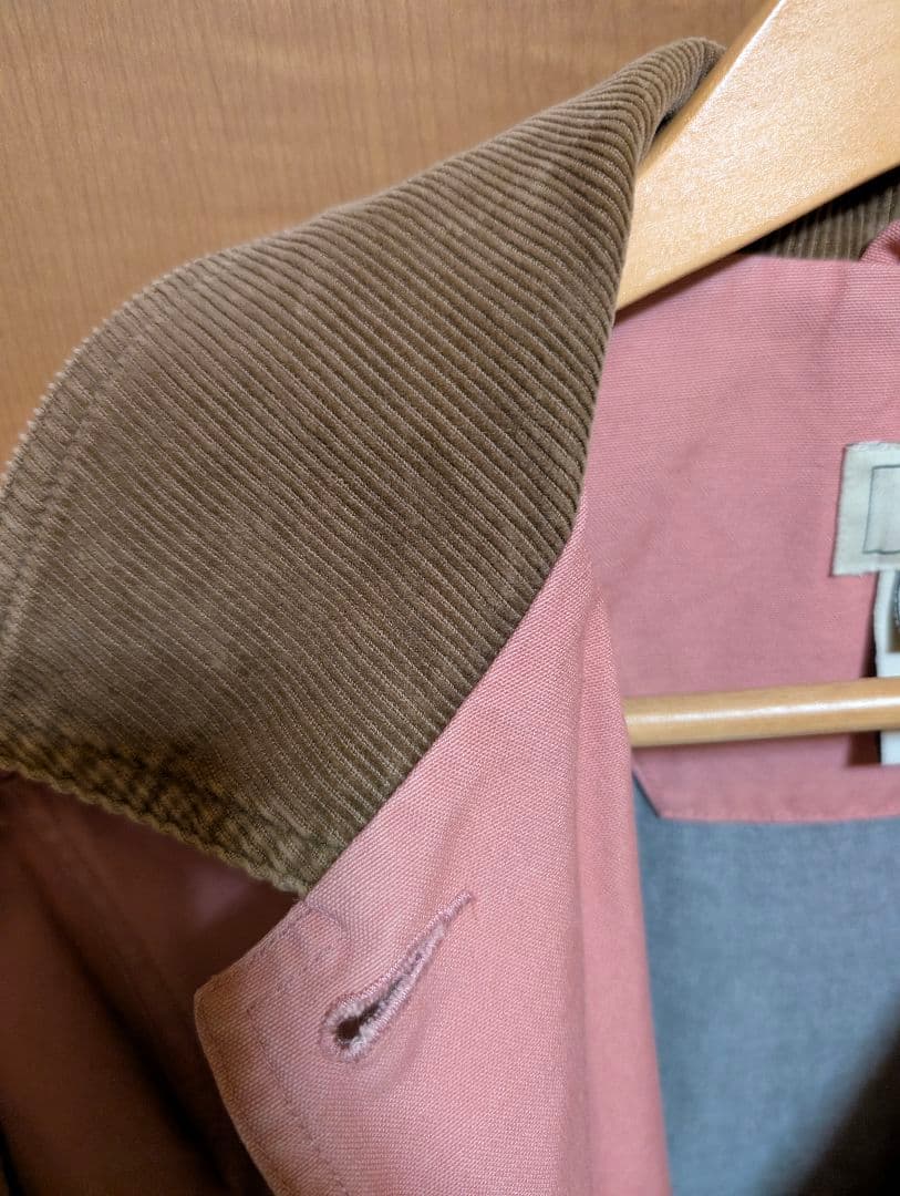 L.L.Bean フィールドコート サーモンピンク コーデュロイ襟付き
