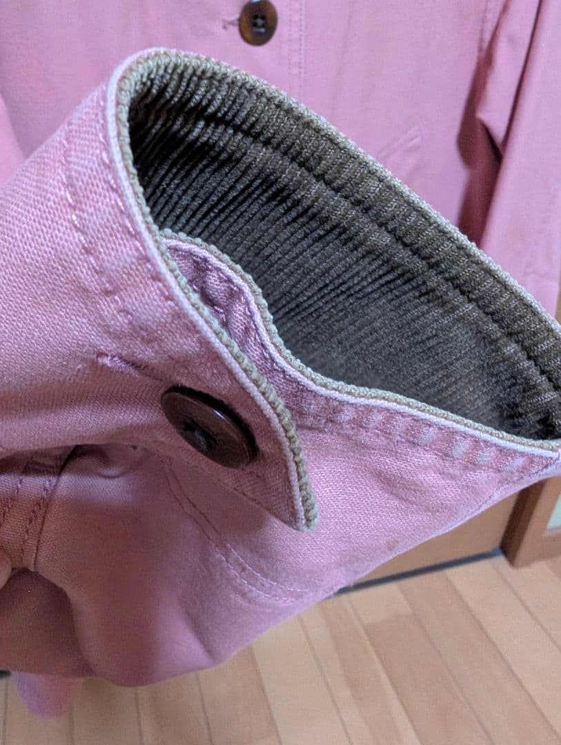 L.L.Bean フィールドコート サーモンピンク コーデュロイ襟付き