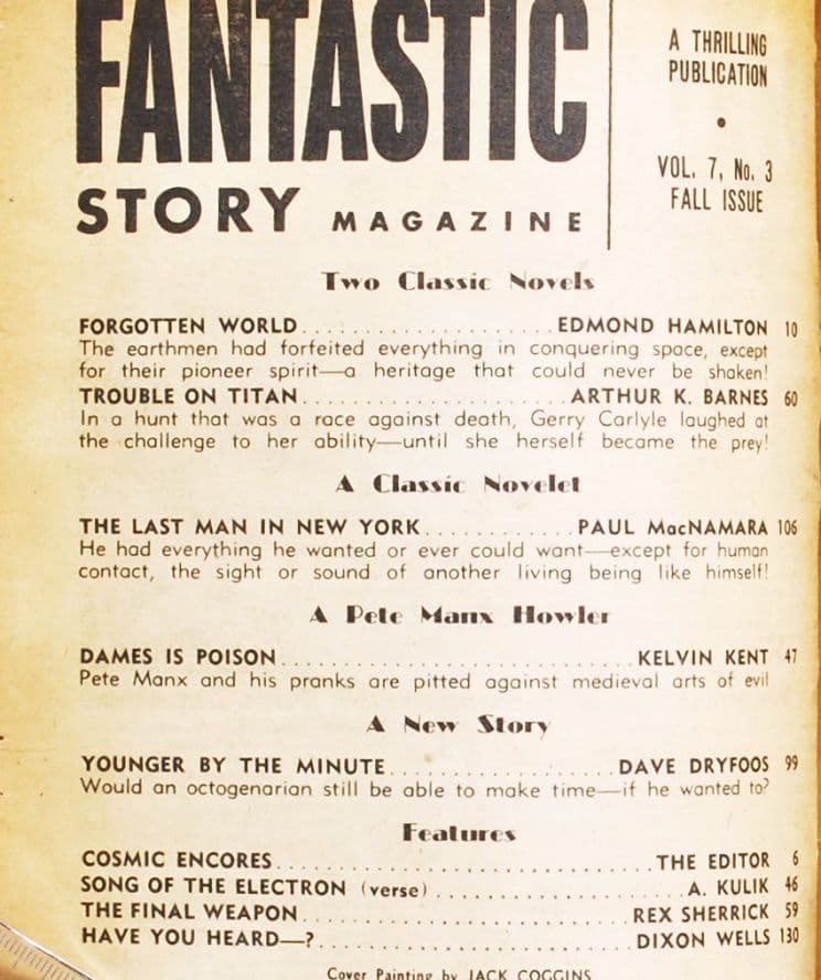 ファンタスティック・ストーリー・マガジン、1954年秋号/BTTFに出てる雑誌