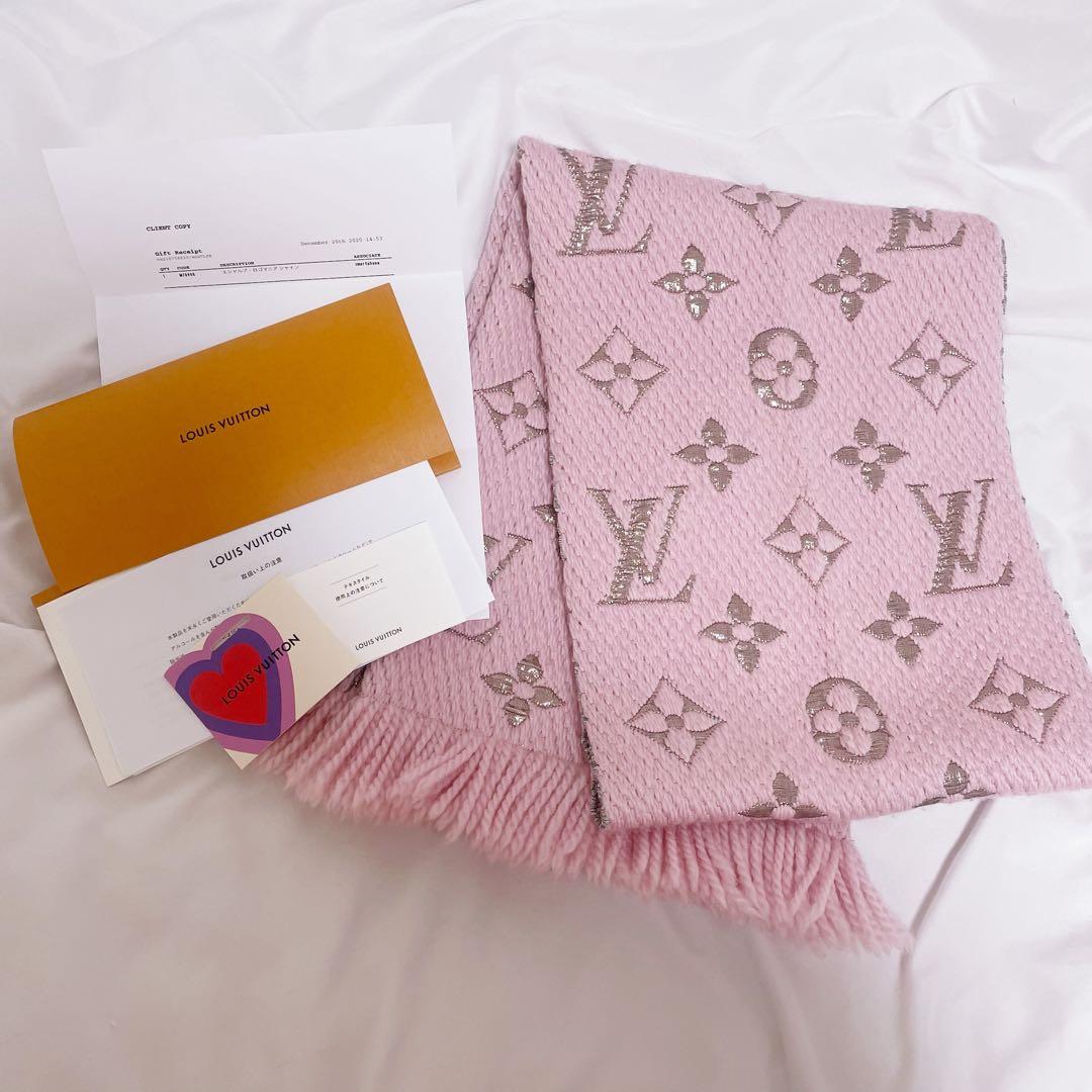 LOUIS VUITTON エシャルプロゴマニアシャイン　マフラー　ピンク