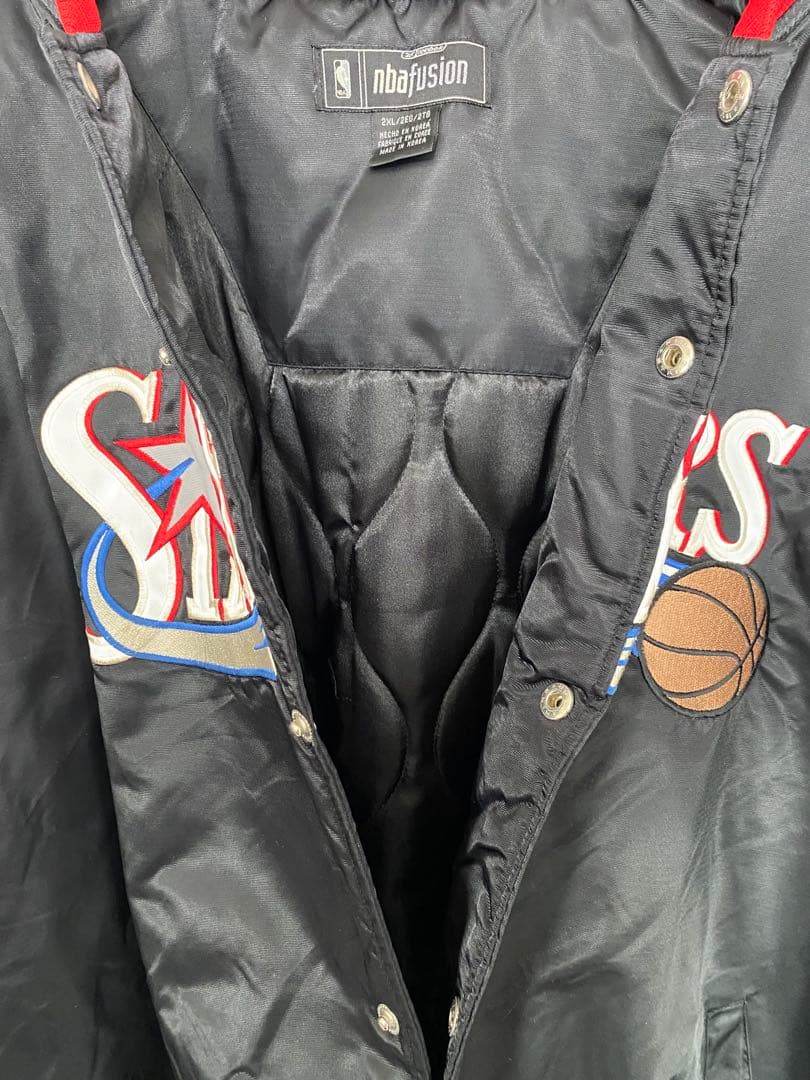 リーボック NBA 76ers スタジアム ジャケット 黒 2XLサイズ