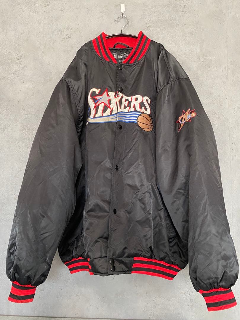リーボック NBA 76ers スタジアム ジャケット 黒 2XLサイズ